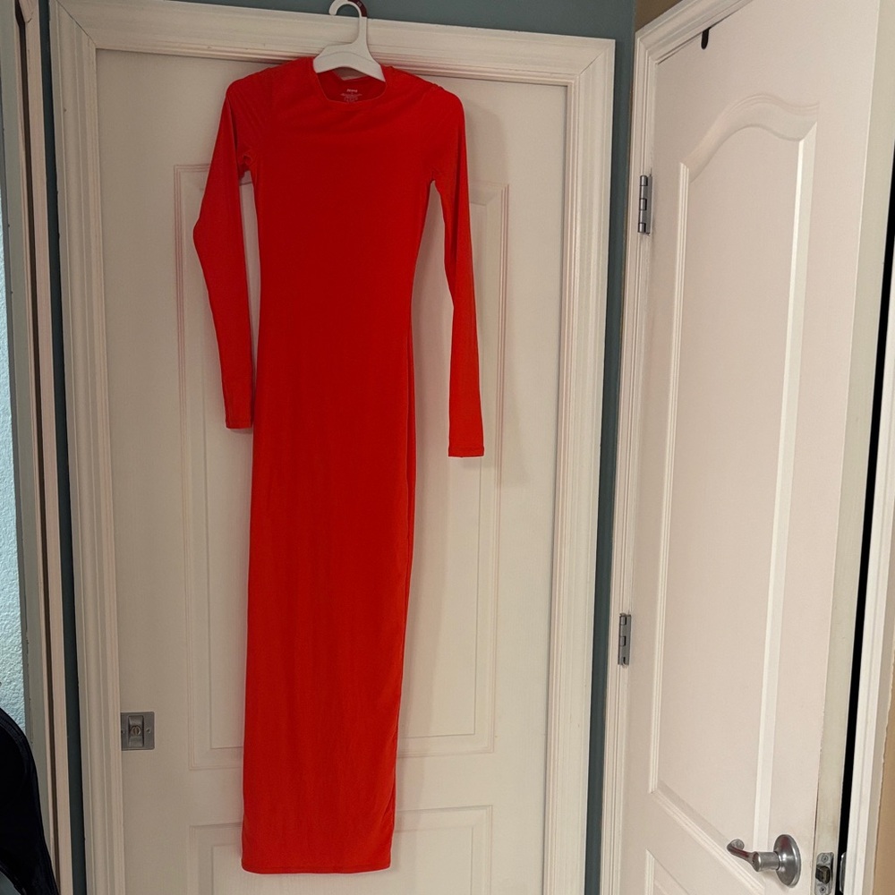 SKIMS Red Long Sleeve Dress